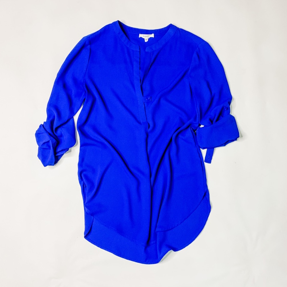 Pleione Cobalt Blue Tunic Blouse Sz S Small